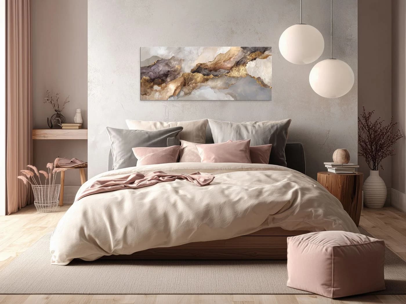 artissimo Glasbild XXL 125x50 cm Abstrakt Beige Gold - Bild 4