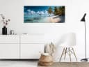 artissimo Glasbild XXL Panorama Strand mit Palmen 125x50 cm Bild 3