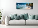 artissimo Glasbild XXL Panorama Strand mit Palmen 125x50 cm Bild 4