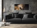 artissimo Glasbild Leopard Panorama 125x50 cm Schwarz Gold Bild 3