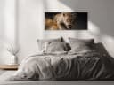 artissimo Glasbild Leopard Panorama 125x50 cm Schwarz Gold Bild 4
