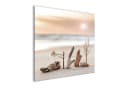 artissimo Glasbild Strandmotiv Treibholz 50x50 cm Beige Bild 1