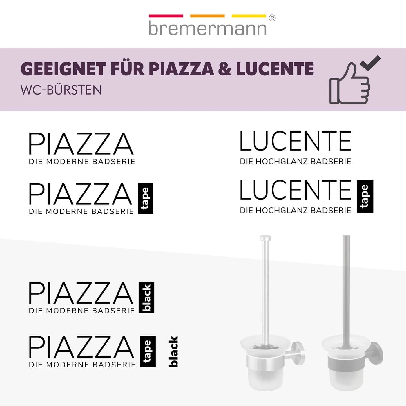bremermann Ersatzglas WC-Garnitur PIAZZA & LUCENTE Satiniertes Glas - Bild 3