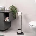 bremermann WC-Ständer 2in1 mit Bürste, Edelstahl & Glas, Schwarz Bild 1