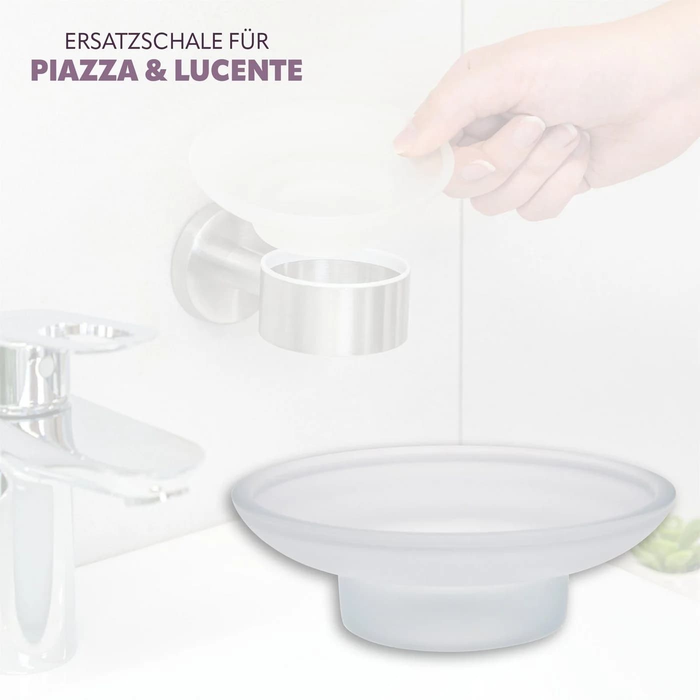 bremermann Ersatzseifenschale Bad-Serie PIAZZA & LUCENTE Satiniertes Glas