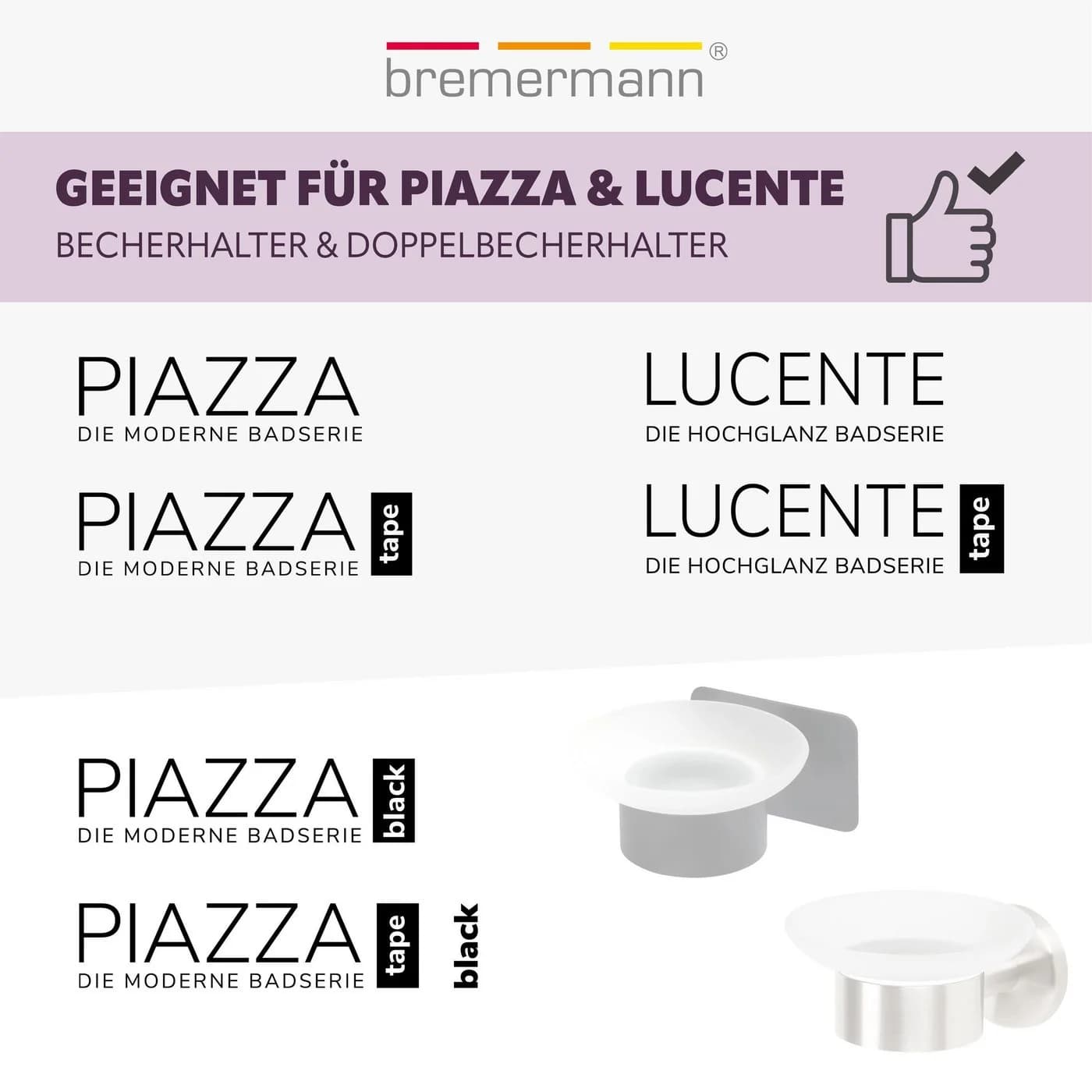 bremermann Ersatzseifenschale Bad-Serie PIAZZA & LUCENTE Satiniertes Glas - Bild 3