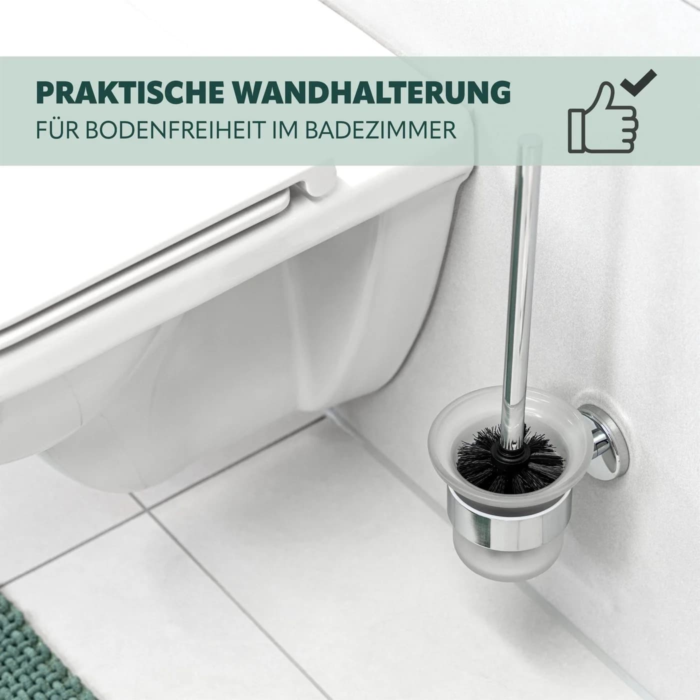bremermann WC-Reinigungsbürste LUCENTE Edelstahl Glas silber - Bild 3