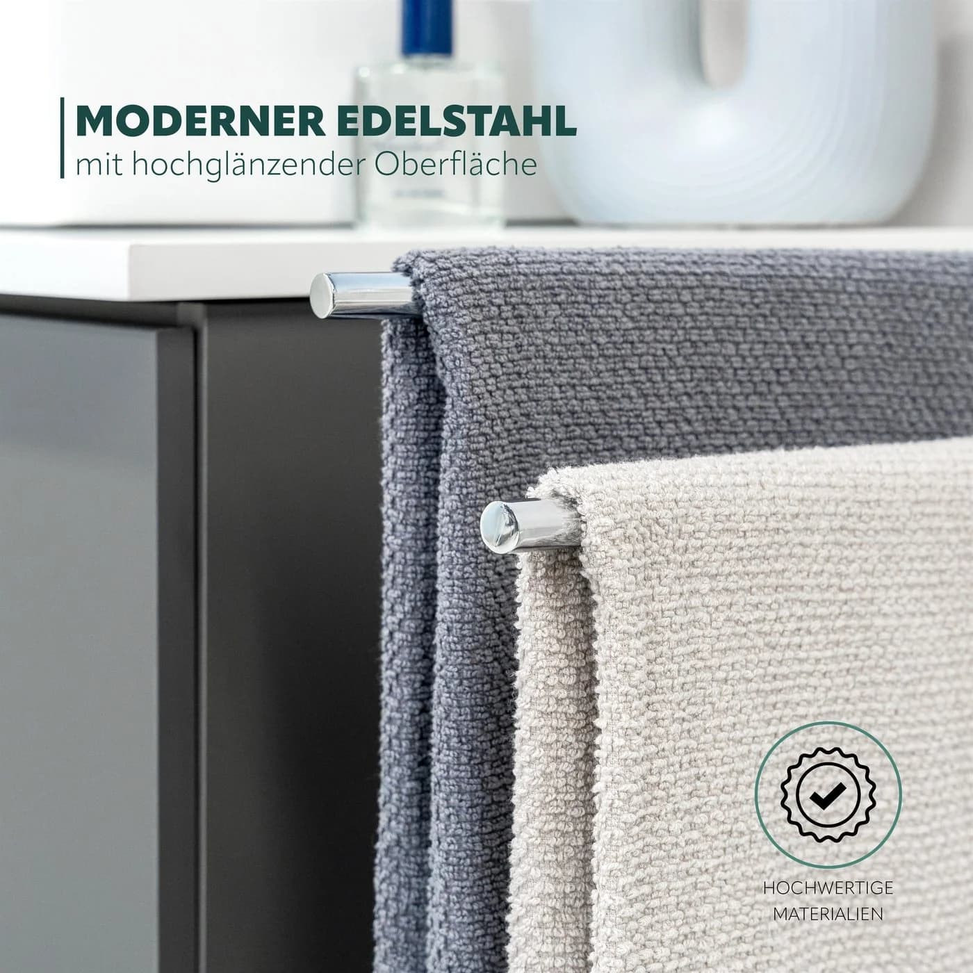 bremermann Handtuchhalter LUCENTE Edelstahl Schwenkbar Silber - Bild 5