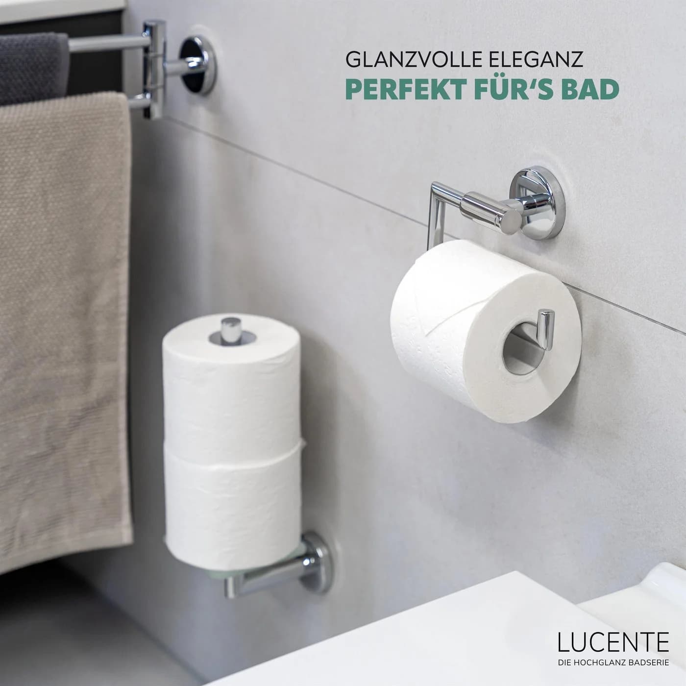 bremermann Toilettenpapierhalter LUCENTE Edelstahl Verchromt Modern