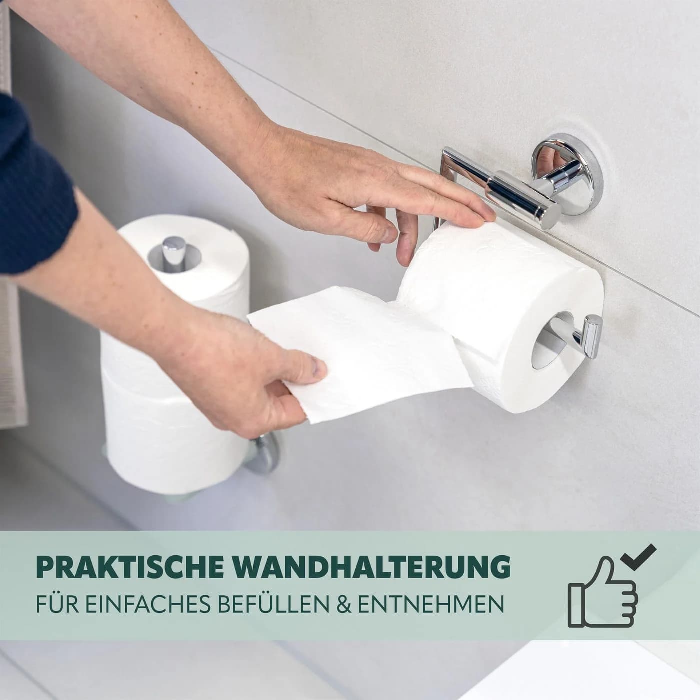 bremermann Toilettenpapierhalter LUCENTE Edelstahl Verchromt Modern - Bild 3