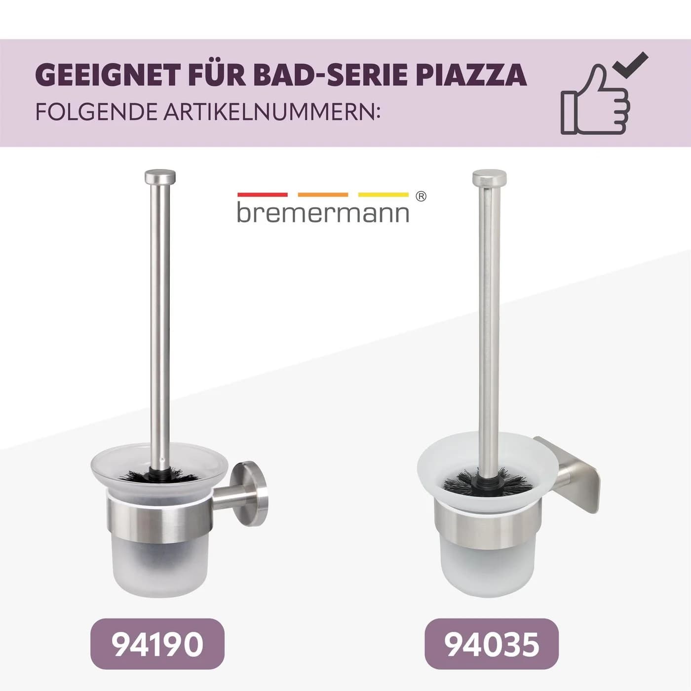 bremermann Ersatz Bürstengriff PIAZZA Edelstahl matt - Bild 3