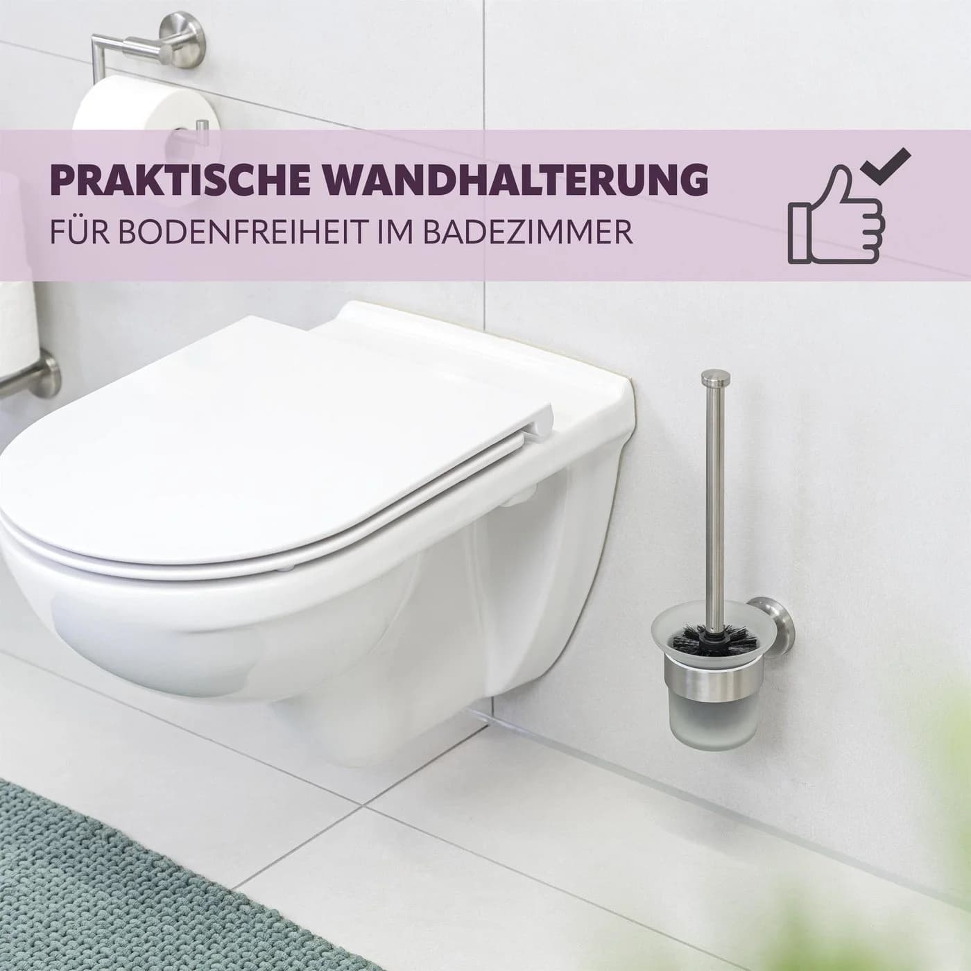bremermann WC-Reinigungsbürste PIAZZA Edelstahl Glas Matt - Bild 3
