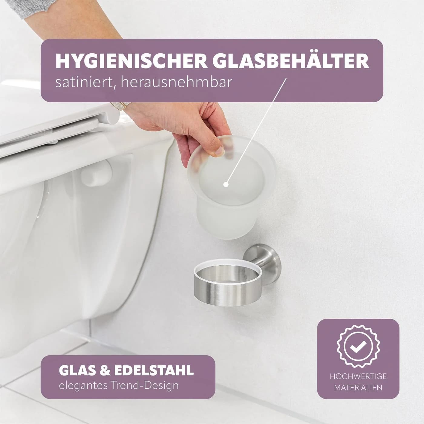 bremermann WC-Reinigungsbürste PIAZZA Edelstahl Glas Matt - Bild 4