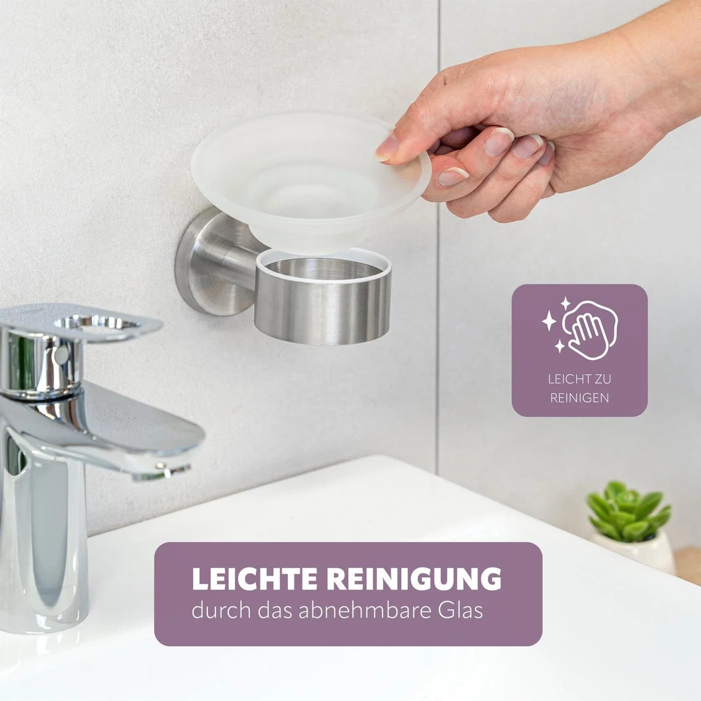 bremermann Seifenschale Bad-Serie PIAZZA Edelstahl Glas - Bild 5