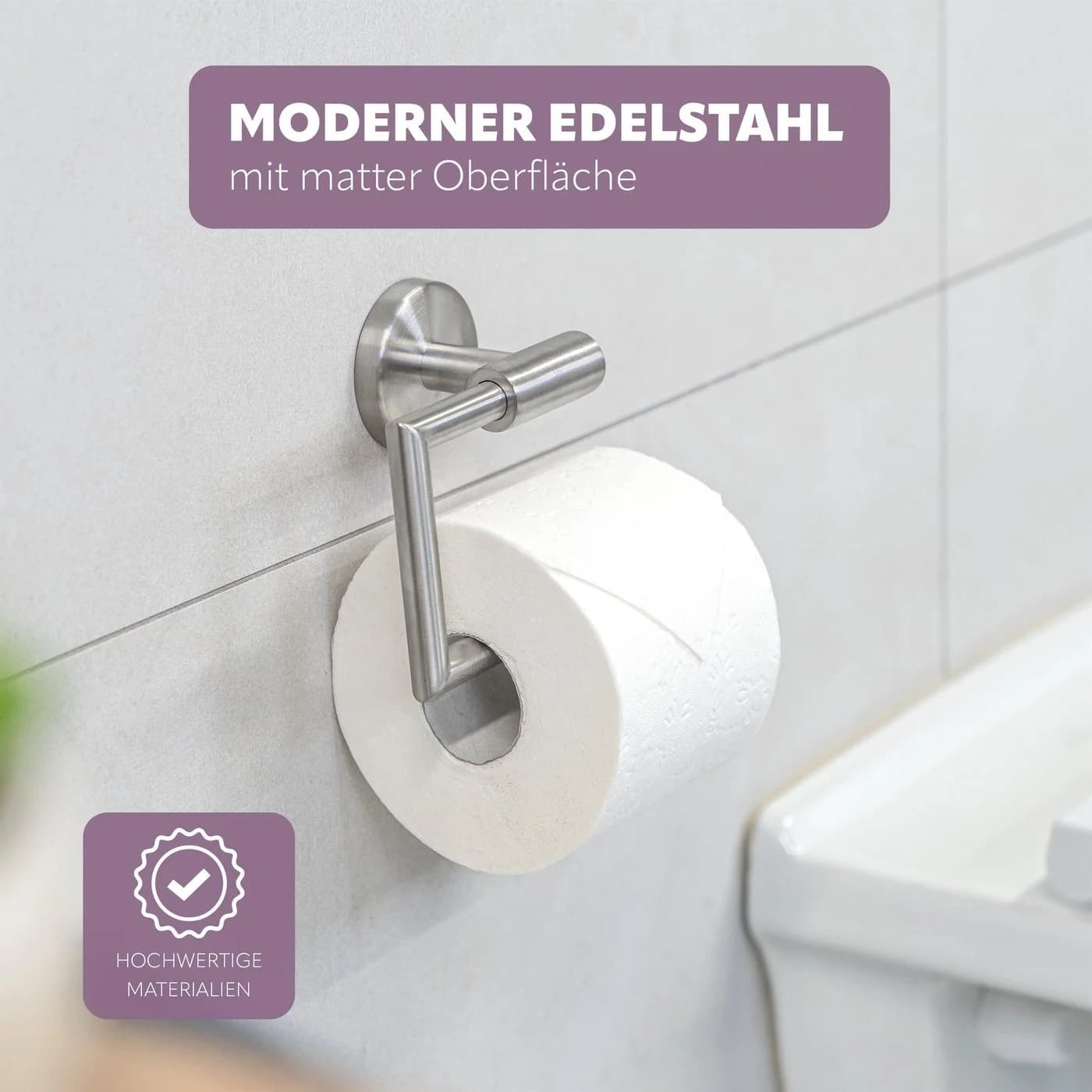 bremermann Toilettenpapierhalter PIAZZA Edelstahl matt mit Soft-Close - Bild 4