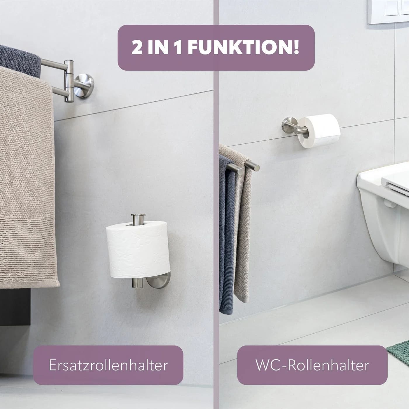 bremermann Toilettenpapierhalter PIAZZA 2in1 Edelstahl Matt - Bild 3