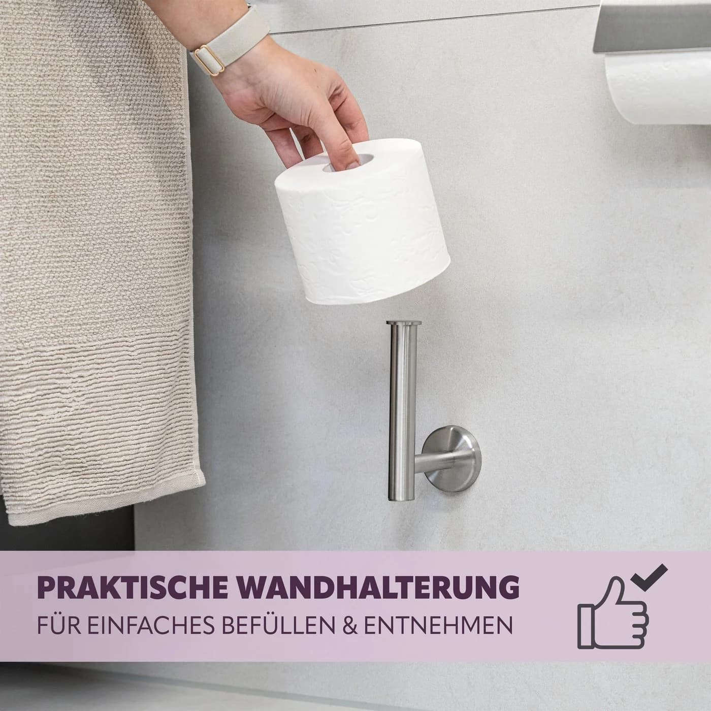 bremermann Toilettenpapierhalter PIAZZA 2in1 Edelstahl Matt - Bild 4
