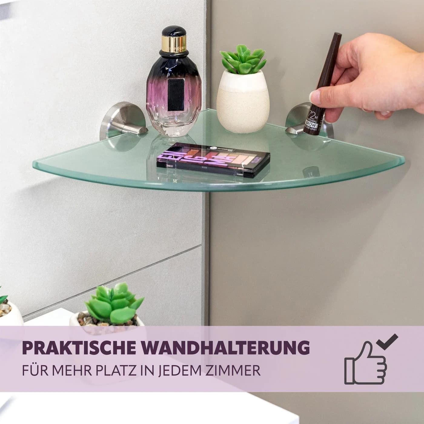 bremermann Wandregal Bad-Serie PIAZZA Glas Edelstahl Matt - Bild 4