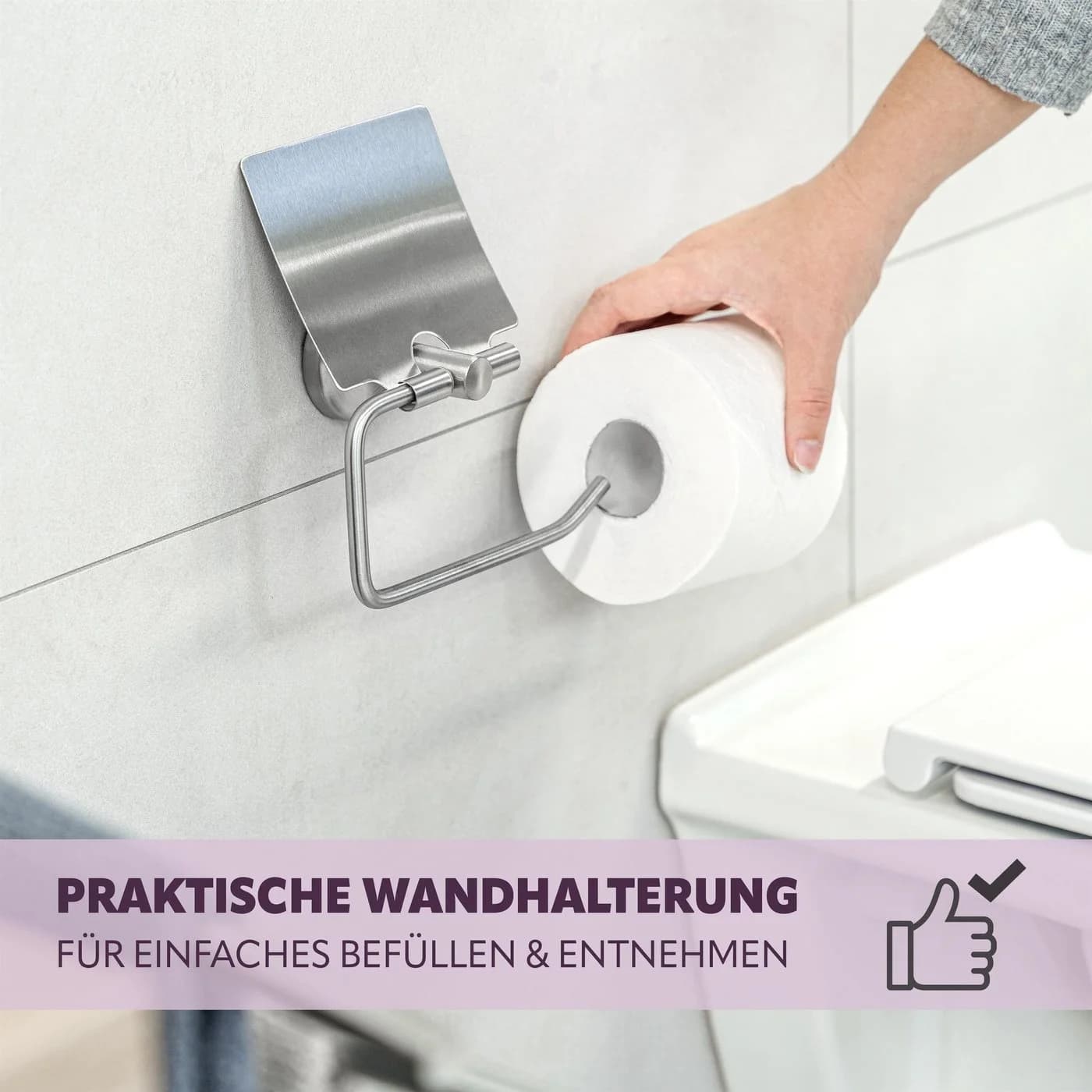 bremermann Toilettenpapierhalter PIAZZA mit Blende Edelstahl matt - Bild 3