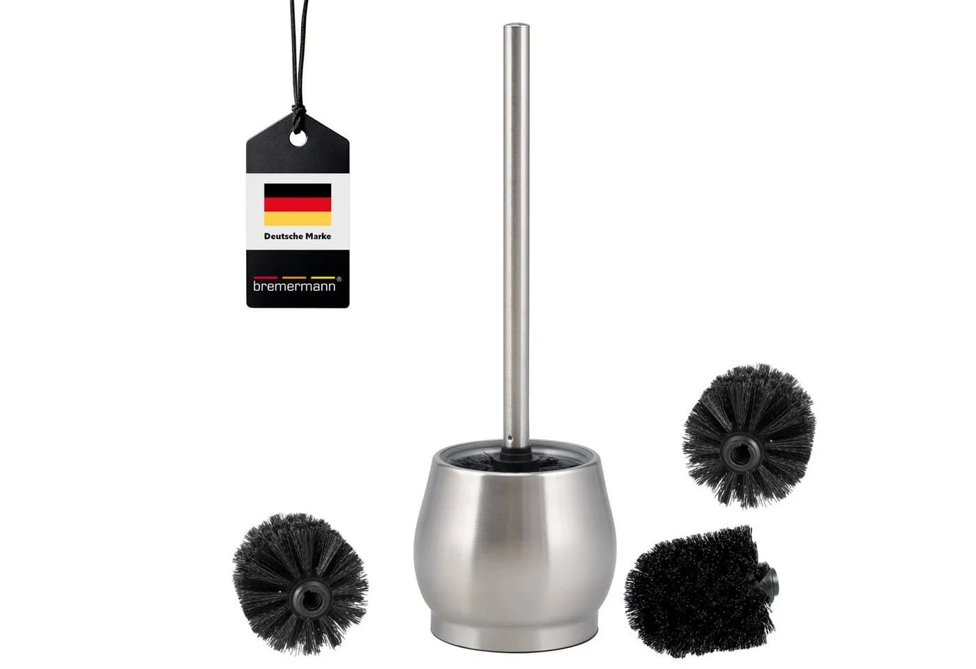 bremermann WC-Bürste FOSSA Edelstahl mit 3 Ersatzköpfen - Bild 2