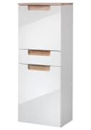 Midischrank WELLTIME Siena Weiß Eiche Hochglanz Softclose Bild 2