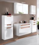 Midischrank WELLTIME Siena Weiß Eiche Hochglanz Softclose Bild 4