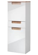 Midischrank WELLTIME Siena Weiß Eiche Hochglanz Softclose Bild 5