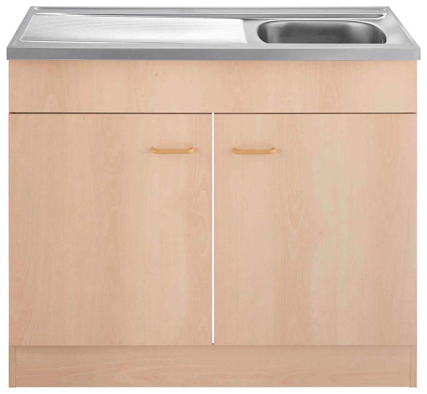 Kochstation KS-Elster Spülenschrank Buchefarben 100cm - Bild 3