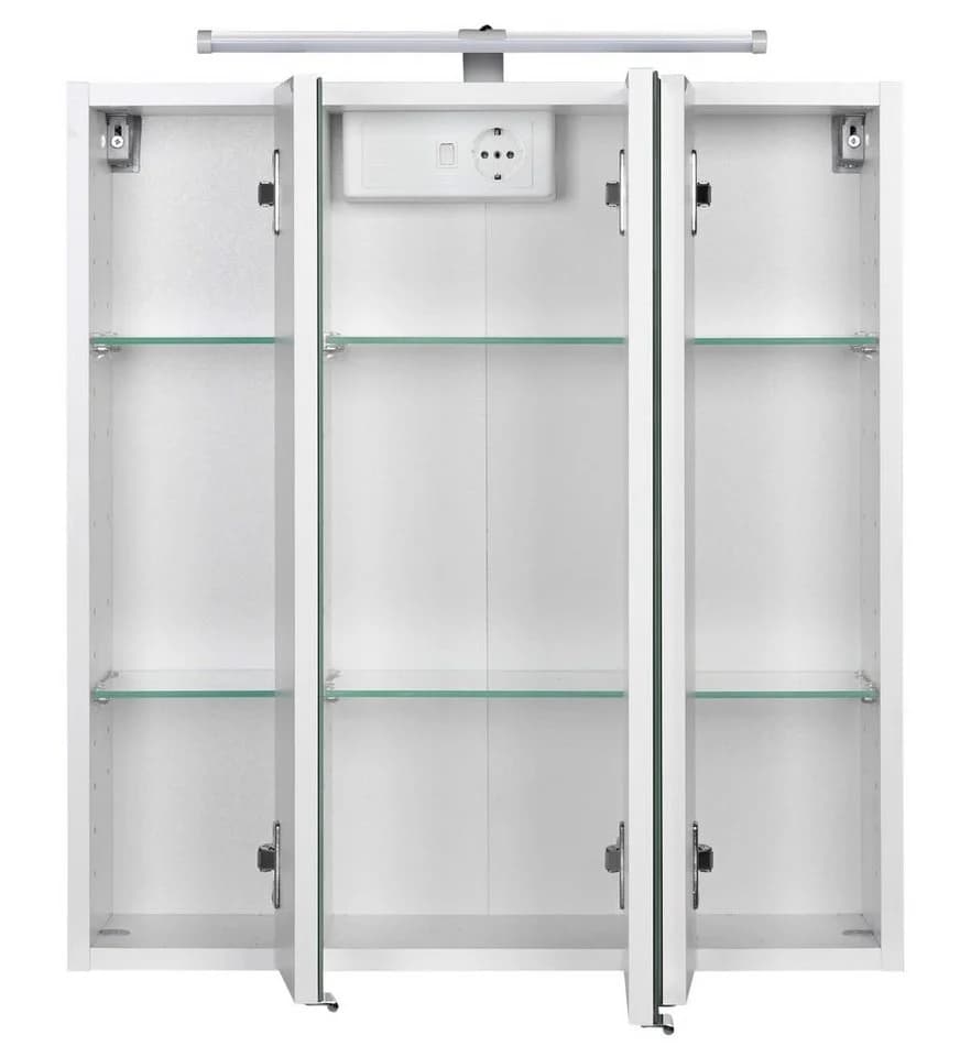 WELLTIME Spiegelschrank Jaca Weiß mit LED und Steckdose - Bild 3