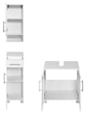 welltime Badmöbel-Set Jaca 3-teilig Weiß hochglänzend mit Milchglas Bild 4