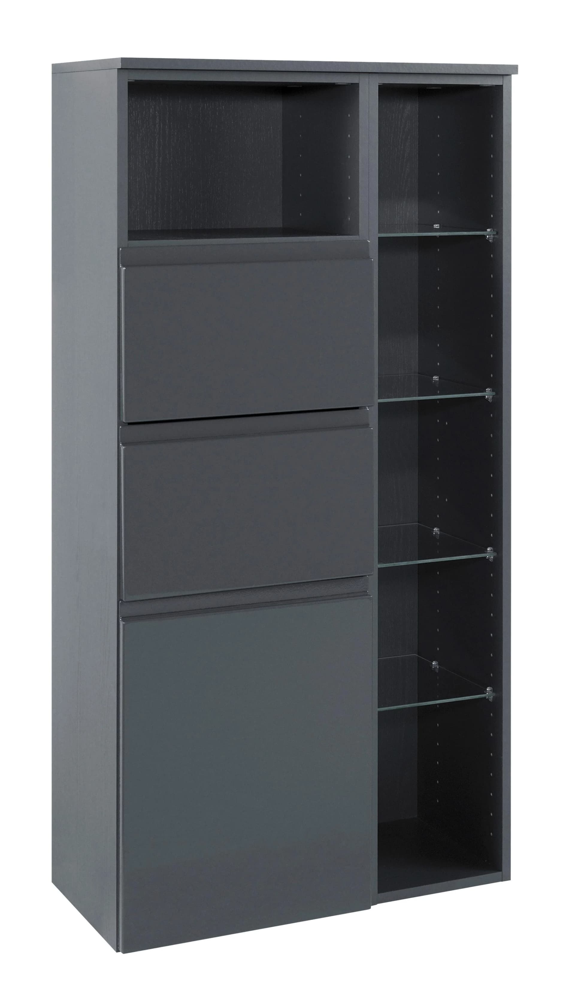 WELLTIME Midischrank Cardiff Hochglanz Grau Softclose