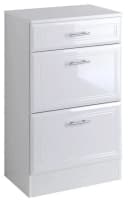WELLTIME Unterschrank Neapel Weiß Hochglanz 3 Schubladen Bild 2