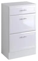 WELLTIME Unterschrank Neapel Weiß Hochglanz 3 Schubladen Bild 4