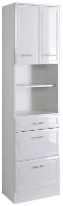 WELLTIME Hochschrank Neapel Weiß Hochglanz mit Schubladen Bild 2