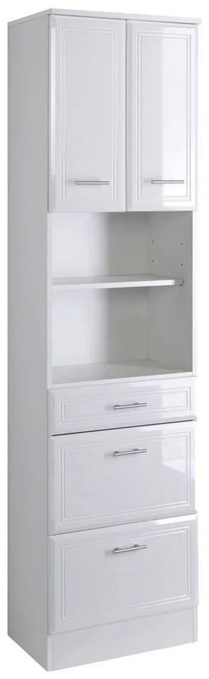 WELLTIME Hochschrank Neapel Weiß Hochglanz mit Schubladen - Bild 2