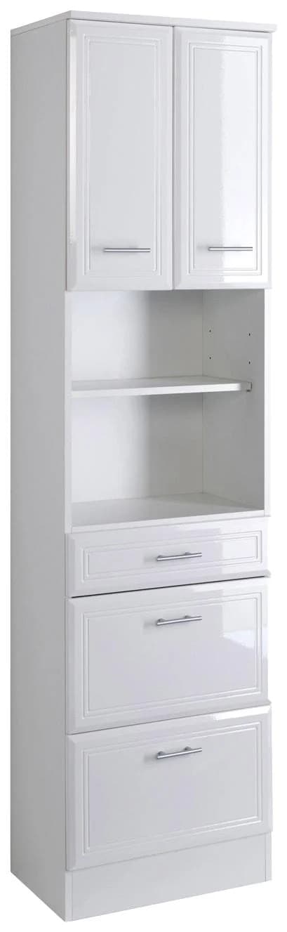 WELLTIME Hochschrank Neapel Weiß Hochglanz mit Schubladen - Bild 4