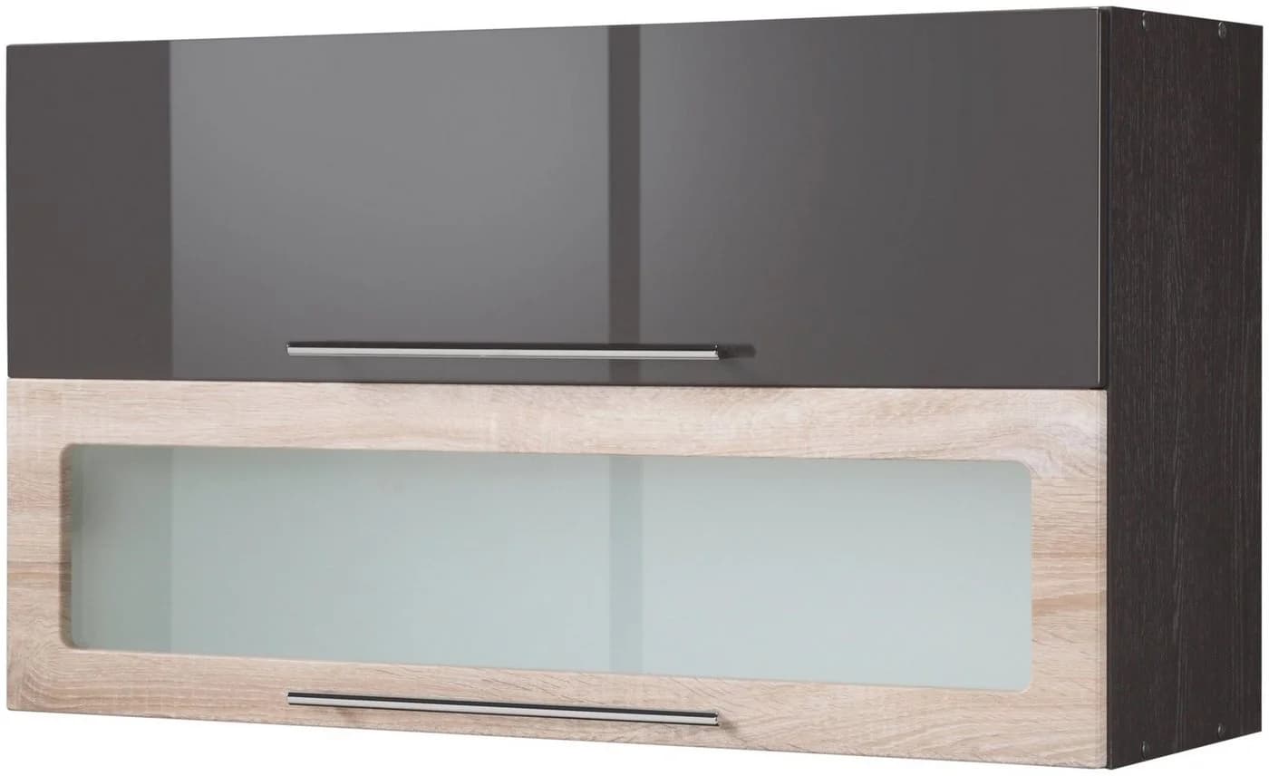 Klapphängeschrank KS-Wien Grau Hochglanz MDF - Bild 2