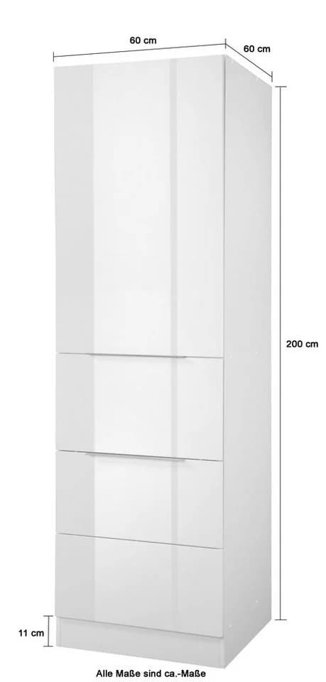 KOCHSTATION Seitenschrank KS-Brindisi Weiß Hochglanz - Bild 4