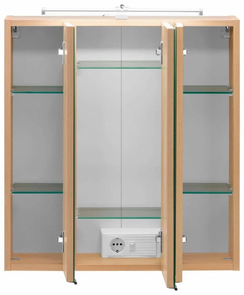WELLTIME Spiegelschrank Portofino Braun mit LED-Beleuchtung - Bild 4