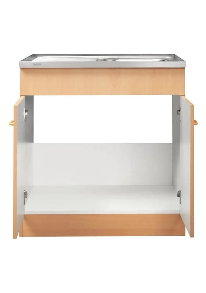 Kochstation Spülenschrank KS-Elster 80cm Braun Holzwerkstoff