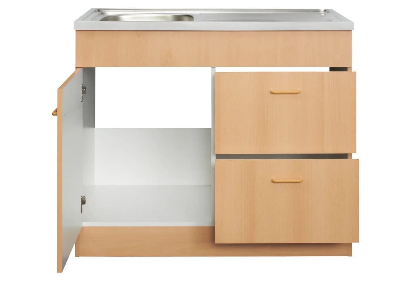 Kochstation Spülenschrank KS-Elster 100cm Buchefarben