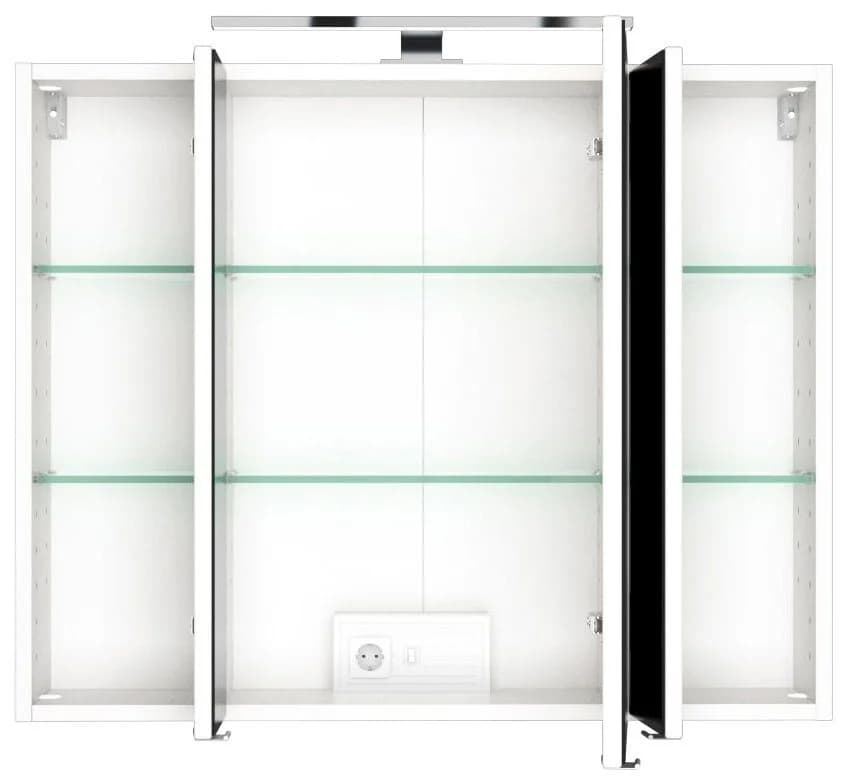 WELLTIME Spiegelschrank Baabe Weiß 3 Spiegeltüren LED - Bild 3