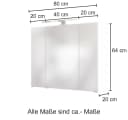 WELLTIME Spiegelschrank Baabe Weiß 3 Spiegeltüren LED Bild 4