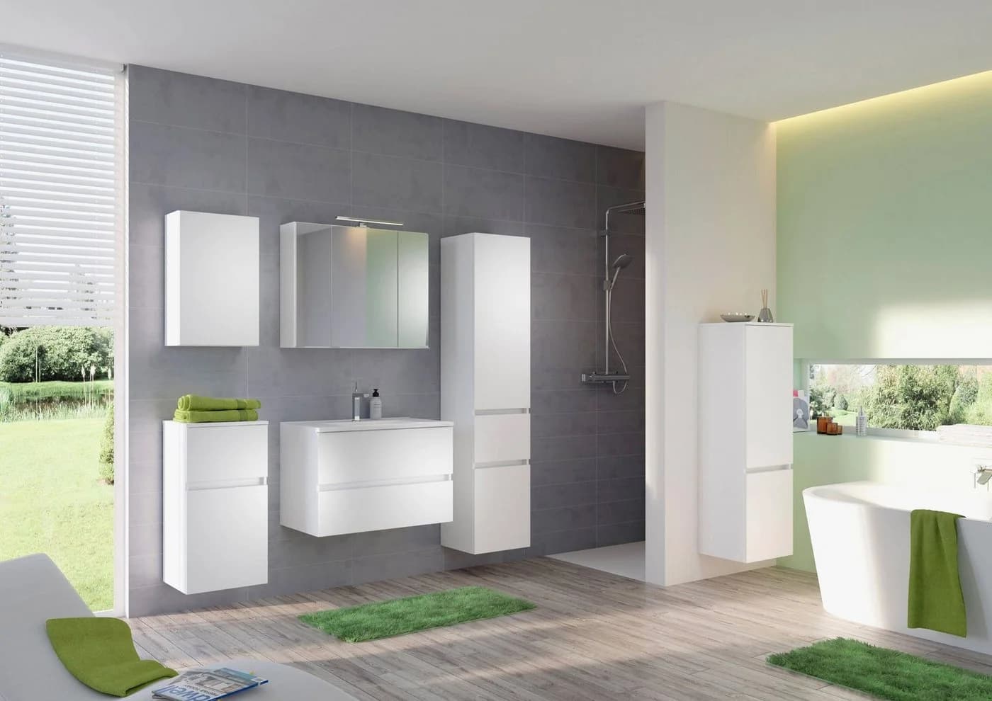 WELLTIME Seitenschrank Baabe Weiß Modern Softclose