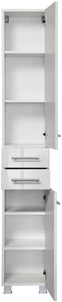 WELLTIME Hochschrank Trento Weiß Hochglanz Badmöbel Bild 3