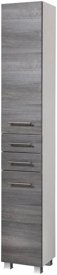 WELLTIME Hochschrank Trento Eiche Rauchsilber Weiß - Bild 2