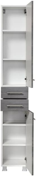 WELLTIME Hochschrank Trento Eiche Rauchsilber Weiß Bild 3