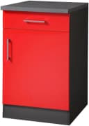 Unterschrank KOCHSTATION KS-Paris Grau Rot 50cm Bild 2