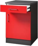 Unterschrank KOCHSTATION KS-Paris Grau Rot 50cm Bild 3