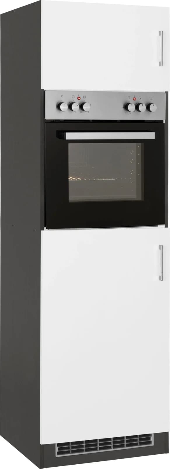 Kochstation KS-Paris Umbauschrank Weiß/Graphit 60cm